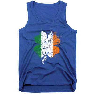 Distressed Shamrock Irish Flag St Patrick's Day Ireland Gift Tank Top