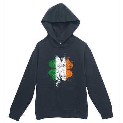 Distressed Shamrock Irish Flag St Patrick's Day Ireland Gift Urban Pullover Hoodie