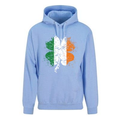 Distressed Shamrock Irish Flag St Patrick's Day Ireland Gift Unisex Surf Hoodie