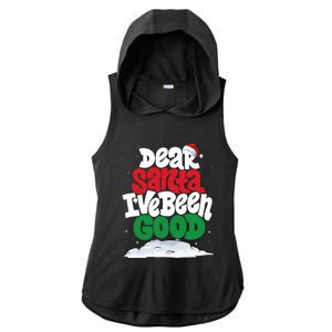 Dear Santa IVe Been Good Pajama Costume Family Matching Ladies PosiCharge Tri-Blend Wicking Draft Hoodie Tank