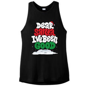 Dear Santa IVe Been Good Pajama Costume Family Matching Ladies PosiCharge Tri-Blend Wicking Tank