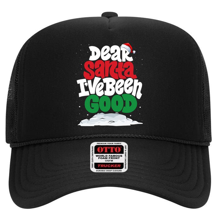 Dear Santa IVe Been Good Pajama Costume Family Matching High Crown Mesh Back Trucker Hat