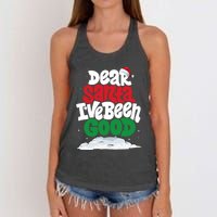 Dear Santa IVe Been Good Pajama Costume Family Matching Women's Knotted Racerback Tank