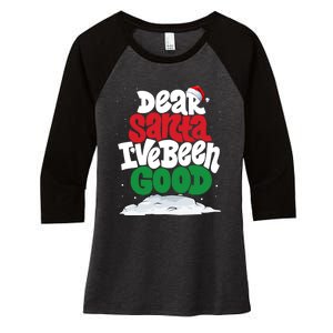 Dear Santa IVe Been Good Pajama Costume Family Matching Women's Tri-Blend 3/4-Sleeve Raglan Shirt