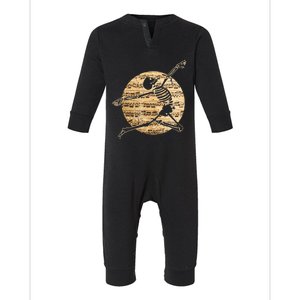 Dancing Skeleton In Moonlight Great Gift Art And Music Lovers Gift Infant Fleece One Piece