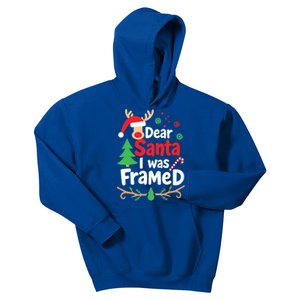 Dear Santa I Was Framed Matching Christmas Family Funny Gift Kids Hoodie