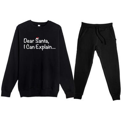 Dear Santa I Can Explain… Gift Premium Crewneck Sweatsuit Set