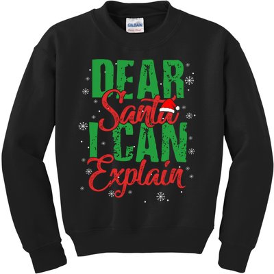 Dear Santa I can Explain Funny Christmas Gift Kids Sweatshirt