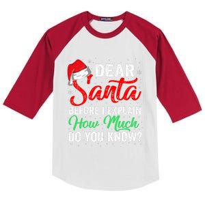 Dear Santa I Can Explain Funny Christmas Kids Adults Kids Colorblock Raglan Jersey