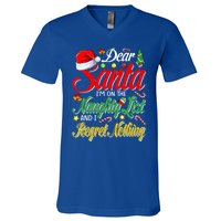 Dear Santa I'm On The Naughty List And I Regret Nothing Gift V-Neck T-Shirt