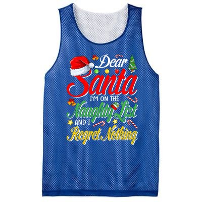 Dear Santa I'm On The Naughty List And I Regret Nothing Gift Mesh Reversible Basketball Jersey Tank