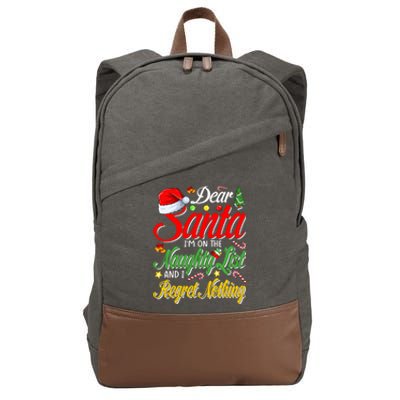 Dear Santa I'm On The Naughty List And I Regret Nothing Gift Cotton Canvas Backpack