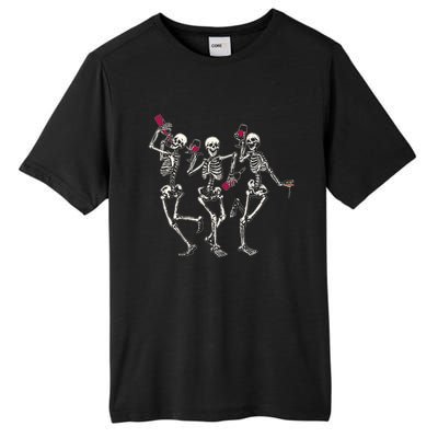 Dancing Skeletons Ing Wine Lover Funny Halloween Scary Funny Gift Tall Fusion ChromaSoft Performance T-Shirt