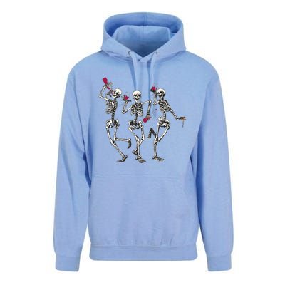 Dancing Skeletons Ing Wine Lover Funny Halloween Scary Funny Gift Unisex Surf Hoodie