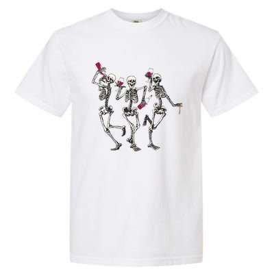 Dancing Skeletons Ing Wine Lover Funny Halloween Scary Funny Gift Garment-Dyed Heavyweight T-Shirt