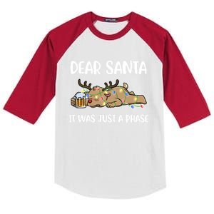 Dear Santa It Was Just A Phase Meaningful Gift Kids Colorblock Raglan Jersey