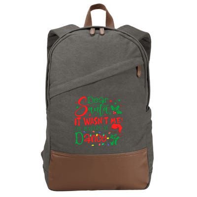 Dear Santa It WasnT Me IM Always At Dance Ballet Christmas Cotton Canvas Backpack