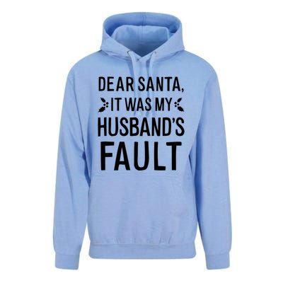 Dear Santa It Was My Husbands Fault Gift Unisex Surf Hoodie