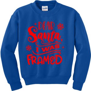 Dear Santa I Was Framed Gift Kids Sweatshirt