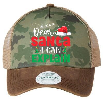 Dear Santa I Can Explain Funny Christmas List Xmas Pajamas Legacy Tie Dye Trucker Hat