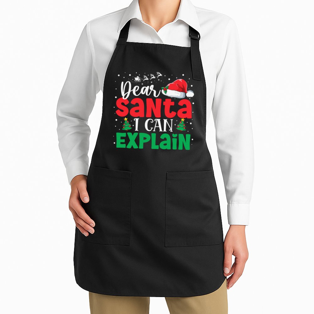 Dear Santa I Can Explain Funny Christmas List Xmas Pajamas Apron