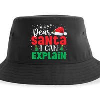 Dear Santa I Can Explain Funny Christmas List Xmas Pajamas Sustainable Bucket Hat
