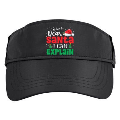 Dear Santa I Can Explain Funny Christmas List Xmas Pajamas Adult Drive Performance Visor