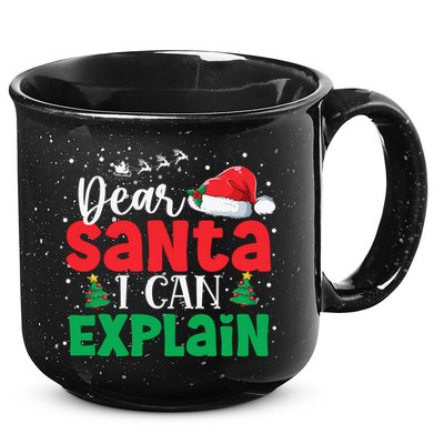 Dear Santa I Can Explain Funny Christmas List Xmas Pajamas 15oz Campfire Ceramic Mug