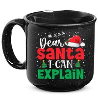 Dear Santa I Can Explain Funny Christmas List Xmas Pajamas 15oz Campfire Ceramic Mug