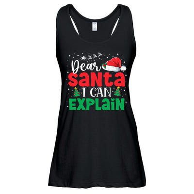 Dear Santa I Can Explain Funny Christmas List Xmas Pajamas Ladies Essential Flowy Tank