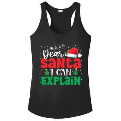 Dear Santa I Can Explain Funny Christmas List Xmas Pajamas Ladies PosiCharge Competitor Racerback Tank