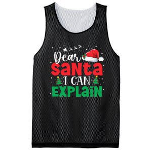 Dear Santa I Can Explain Funny Christmas List Xmas Pajamas Mesh Reversible Basketball Jersey Tank