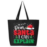Dear Santa I Can Explain Funny Christmas List Xmas Pajamas 25L Jumbo Tote