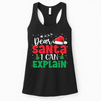 Dear Santa I Can Explain Funny Christmas List Xmas Pajamas Womens Tank Top