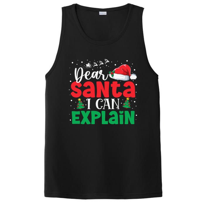 Dear Santa I Can Explain Funny Christmas List Xmas Pajamas PosiCharge Competitor Tank