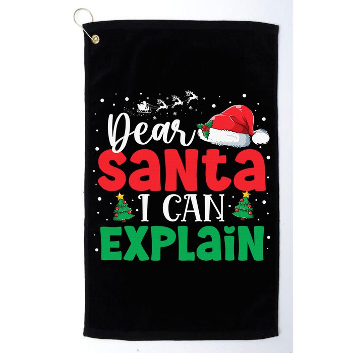 Dear Santa I Can Explain Funny Christmas List Xmas Pajamas Golf Towel