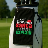Dear Santa I Can Explain Funny Christmas List Xmas Pajamas Golf Towel