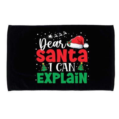 Dear Santa I Can Explain Funny Christmas List Xmas Pajamas Microfiber Hand Towel