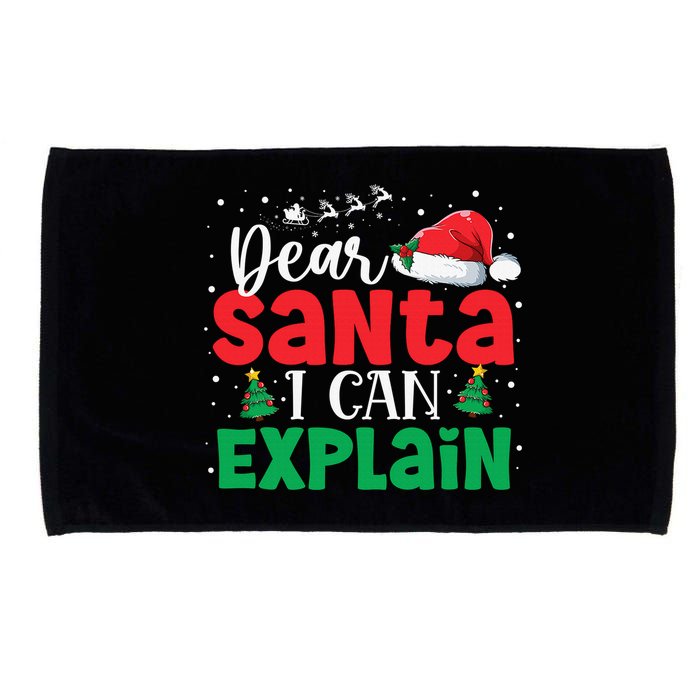 Dear Santa I Can Explain Funny Christmas List Xmas Pajamas Microfiber Hand Towel