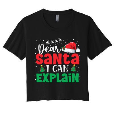 Dear Santa I Can Explain Funny Christmas List Xmas Pajamas Crop Top
