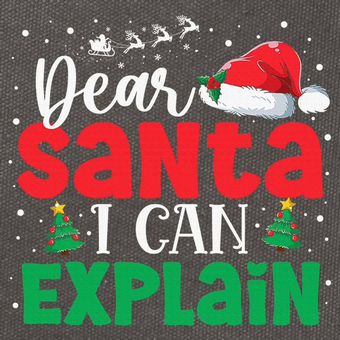 Dear Santa I Can Explain Funny Christmas List Xmas Pajamas Cotton Canvas Backpack