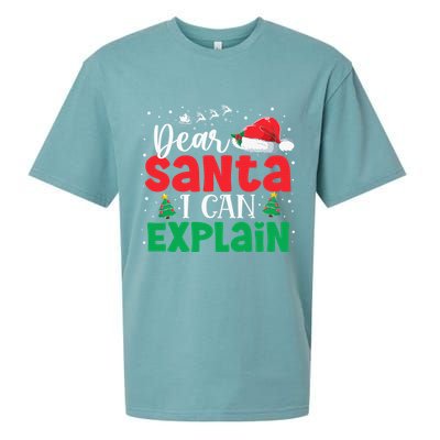 Dear Santa I Can Explain Funny Christmas List Xmas Pajamas Sueded Cloud Jersey T-Shirt