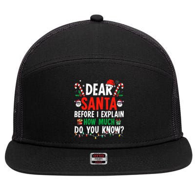 Dear Santa I Can Explain Funny Christmas Adults 7 Panel Mesh Trucker Snapback Hat