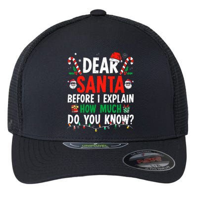 Dear Santa I Can Explain Funny Christmas Adults Flexfit Unipanel Trucker Cap