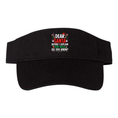 Dear Santa I Can Explain Funny Christmas Adults Valucap Bio-Washed Visor