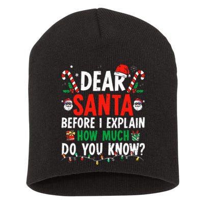 Dear Santa I Can Explain Funny Christmas Adults Short Acrylic Beanie