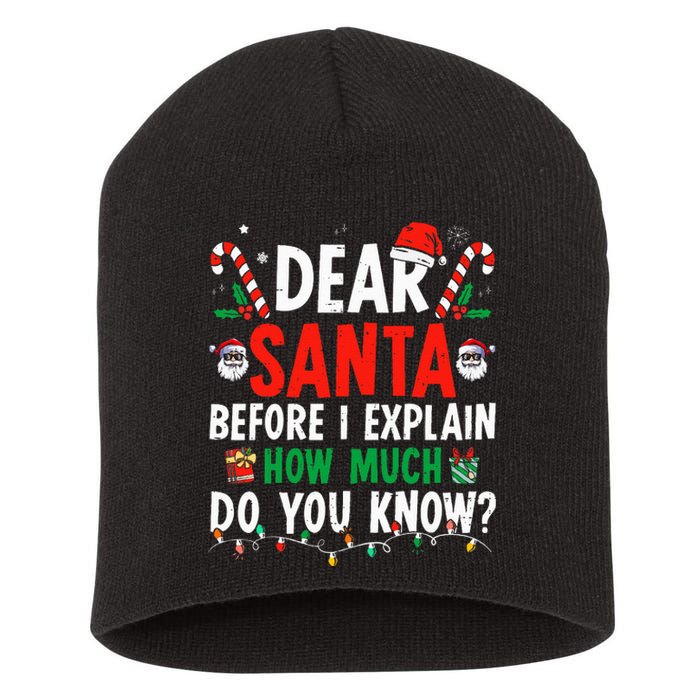 Dear Santa I Can Explain Funny Christmas Adults Short Acrylic Beanie