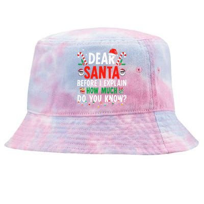 Dear Santa I Can Explain Funny Christmas Adults Tie-Dyed Bucket Hat