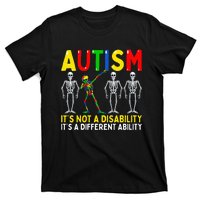 Dabbing Skeleton It's A Different Ability Autism T-Shirt