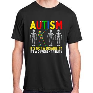 Dabbing Skeleton It's A Different Ability Autism Adult ChromaSoft Performance T-Shirt